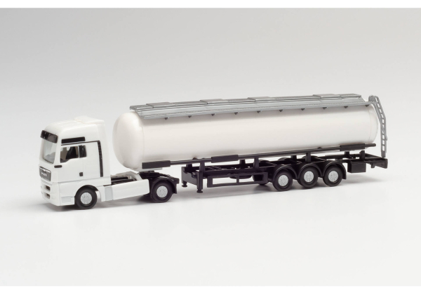 Herpa 013819 MINIKIT MAN TGX XXL Tank-Sattelzug, weiß
